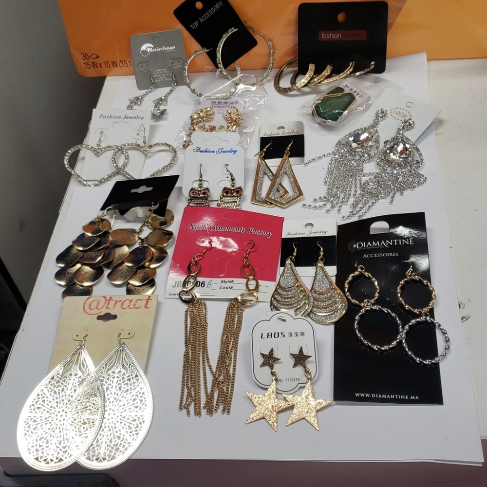 LOT #2 ....15 pair of earrings for $35